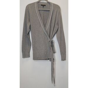 Banana republic womens xlarge wrap sweater gray cotton nylon